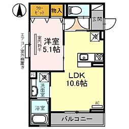 シエロアズール 1LDKの間取図画像