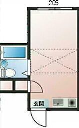 メープルタウン ワンルームの間取図画像