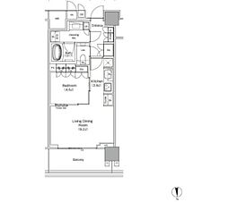 JIYUGAOKA MUSE SQUARE THE RESI 1LDKの間取図画像