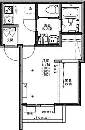 ＫＥＩＡＩ ＲＥＳＩＤＥＮＣＥ 津田沼 3階1Kの間取り