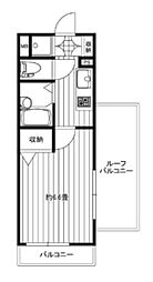 ロアール西馬込 5階1Kの間取り