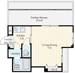 フリーデンハイム2 3階1Kの間取り