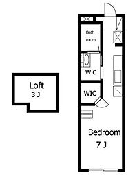 江古田の森 2階ワンルームの間取り