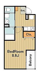 ベイルーム相模原清新セレーナ 1Kの間取図画像
