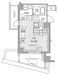 ヒューリックレジデンス茗荷谷 4階ワンルームの間取り