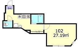フェリス町屋 1階1Kの間取り