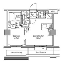ザ・パークハビオ新宿 1DKの間取図画像