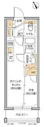 リビオメゾン田端 1DKの間取図画像