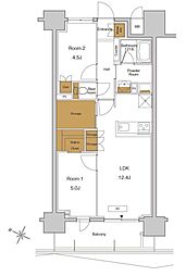 RJRPRECIA東十条ガーデン 2LDKの間取図画像