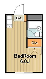 メゾンアレーズ 3階ワンルームの間取り