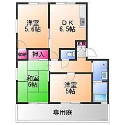 フレグランス二色A棟 3DKの間取図画像