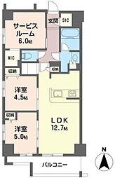 シャーメゾンステージ国立I 9階2SLDKの間取り