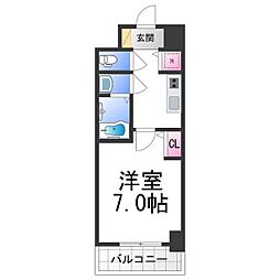 南海線 石津川駅 徒歩4分の賃貸マンション 9階1Kの間取り
