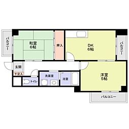 シャルマン・錦 2DKの間取図画像