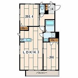 INTEGRALE 3階2LDKの間取り