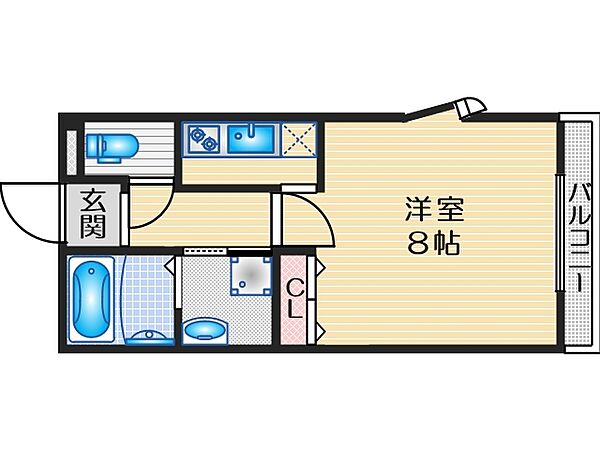 ラ・カーサベルデ ｜大阪府豊中市野田町(賃貸マンション1K・2階・26.64㎡)の写真 その2