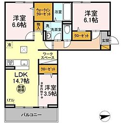 argento 1階3LDKの間取り