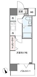 リヴシティ横濱新川町弐番館 1Kの間取図画像