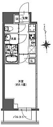 ラドゥセール東神田 1Kの間取図画像
