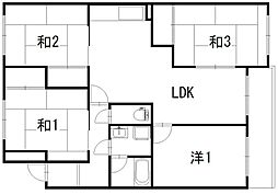 ヒルズ北小金B棟 1階4LDKの間取り