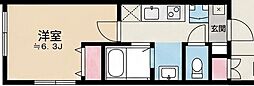 モノリス船橋本町 1Kの間取図画像