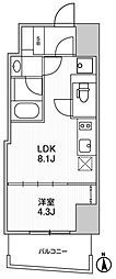 オルタナ文京湯島 1LDKの間取図画像