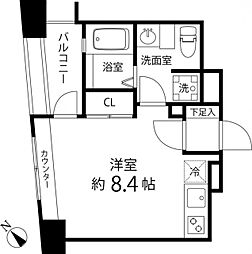 レニール本駒込 ワンルームの間取図画像