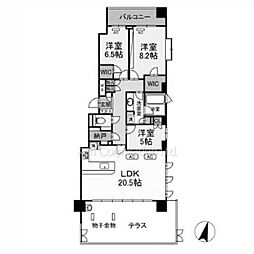パークシティ成城Fコート 3SLDKの間取図画像