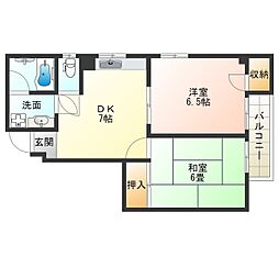 ハイツ卓 2DKの間取図画像