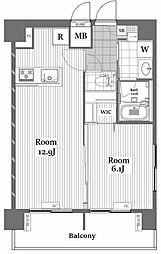 東京メトロ南北線 六本木一丁目駅 徒歩4分の賃貸マンション 8階1LDKの間取り