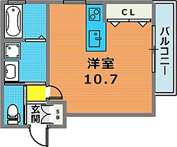 pista赤坂通 1階ワンルームの間取り