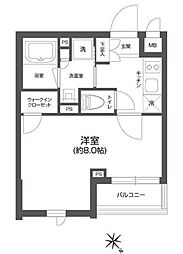 グランパセオ四谷若葉 4階1Kの間取り