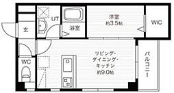 CoLaBo西宮中央 1LDKの間取図画像