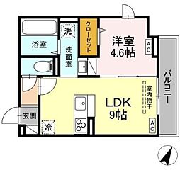 JR中央線 吉祥寺駅 4.6kmの賃貸アパート 3階1LDKの間取り