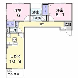 エテルノ泉南馬場 1LDKの間取図画像