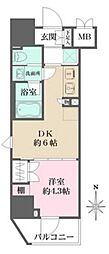 ルフォンプログレ元浅草マークス 1DKの間取図画像