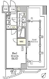 アジールコート門前仲町 10階1Kの間取り