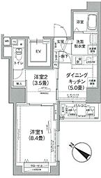 アイルプレミアム文京六義園 2DKの間取図画像