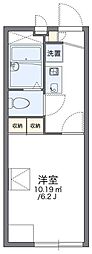 レオパレスアップヴィレッジ 2階1Kの間取り