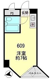 東京ベイサイド ワンルームの間取図画像