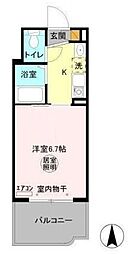 パティオ坂巻 1階1Kの間取り