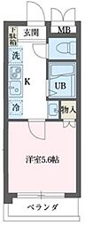ゼルコバハイツ 1Kの間取図画像