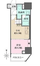 ルフォンプログレ元浅草マークス 6階1DKの間取り