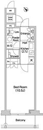 コンフォリア北参道 1Kの間取図画像
