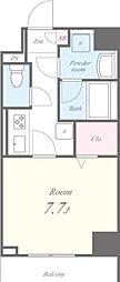 クレール 1Kの間取図画像