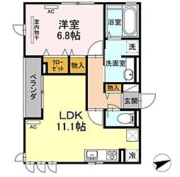 クリア南砂 1LDKの間取図画像