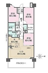 ザ・パークハウス上麻生 1階3LDKの間取り