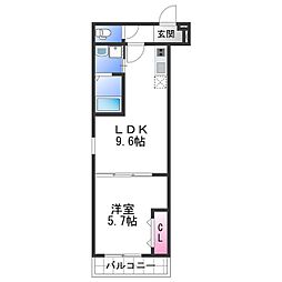 南海線 和歌山市駅 徒歩6分の賃貸アパート 1階1LDKの間取り
