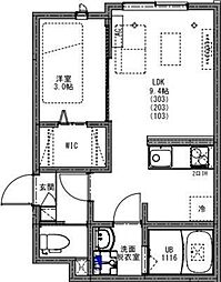 KEIAI RESIDENCE 淵野辺III 1LDKの間取図画像