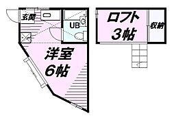 ホワイトハウス日野 ワンルームの間取図画像